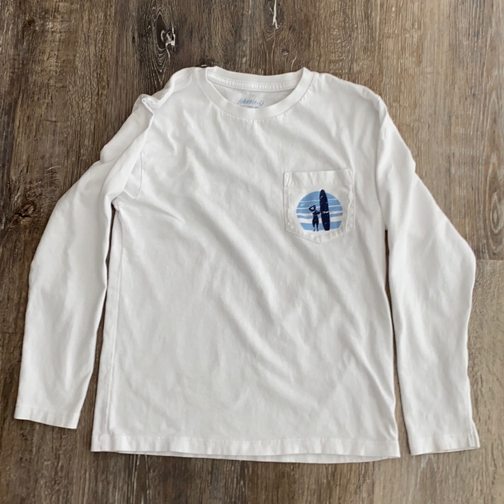 Boys Johnnie-O size 8 white long sleeve shirt